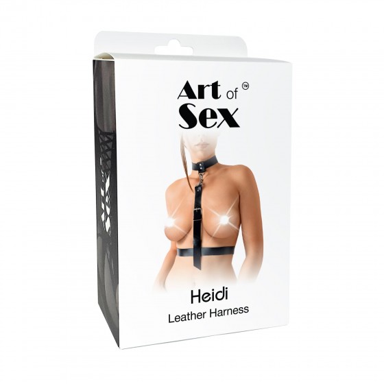 Сексуальна портупея з натуральної шкіри Art of Sex - Heidi, XS-2XL, колір червоний