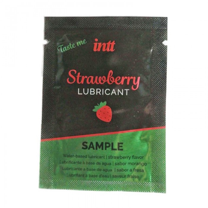Пробник лубриканта на водній основі Intt Strawberry, об'єм 2 мл