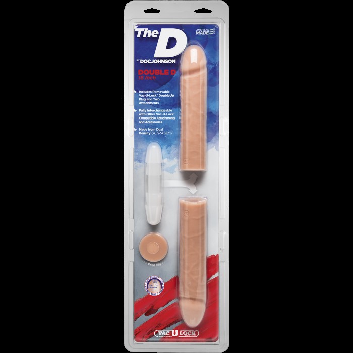 Фаллоимитатор подвійний Doc Johnson The D - Double D - 16 Inch - ULTRASKYN