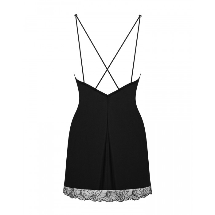 Эротическая сорочка и стринги Obsessive Bella Rou chemise&thong, размер XS/S