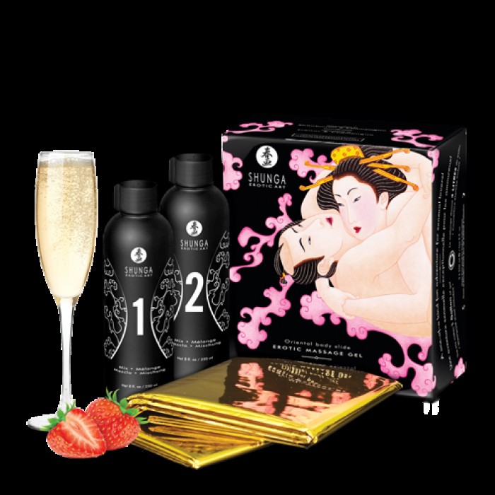 Гель для NURU массажа Shunga Oriental Body-to-Body - Sparkling Strawberry Wine
