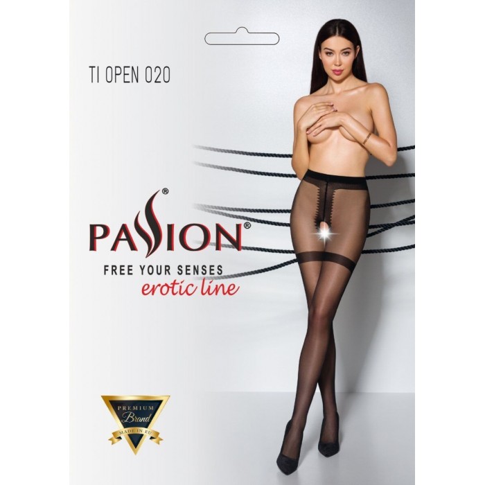 Колготки с открытым доступом Passion TIOPEN 020, размер 3/4 (20 den), Черные