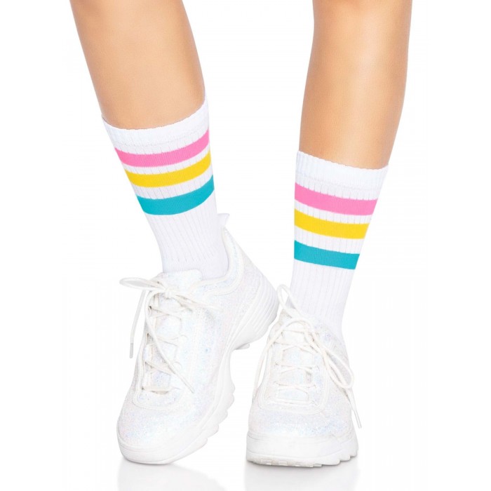 Жіночі шкарпетки в смужку Leg Avenue Pride crew socks Pansexual, розмір 37–43