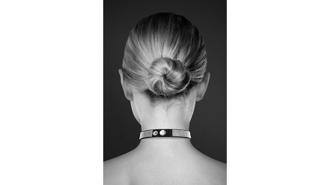 Чорний чокер зі стразами Bijoux Pour Toi - HEART DIAMOND