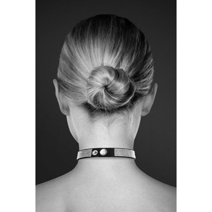 Чорний чокер зі стразами Bijoux Pour Toi - HEART DIAMOND