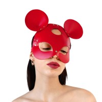 Кожаная маска Мышки Art of Sex - Mouse Mask, цвет Красный