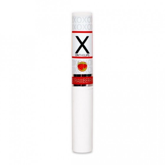 Стимулюючий бальзам для губ унісекс Sensuva - X on the Lips Strawberry з феромонами
