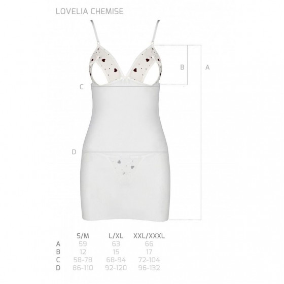 Сорочка з вирізами на грудях + стрінги LOVELIA CHEMISE white L/XL-Passion