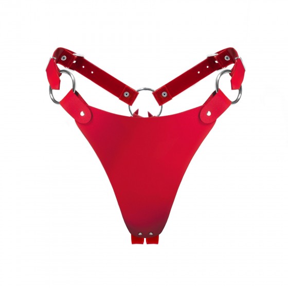 Трусики з натуральної шкіри Feral Feelings - String Bikini 2 Red