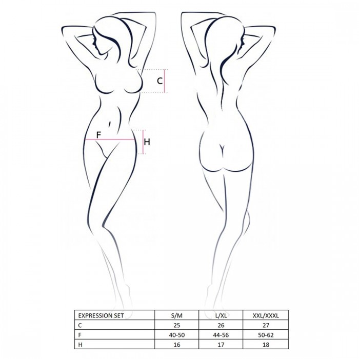 Комплект женского нижнего белья Passion EXPRESSION SET, размер XXL/XXXL, Черный
