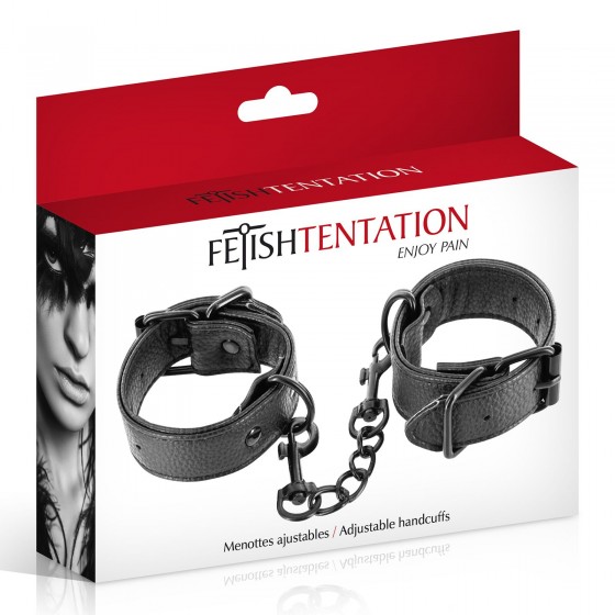 Наручники из искусственной кожи Fetish Tentation Adjustable Handcuffs