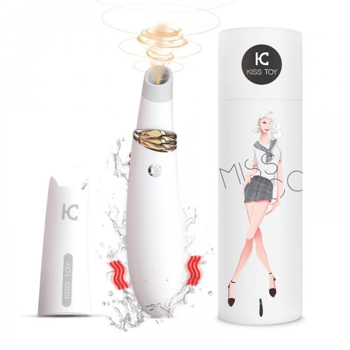 Вакуумний стимулятор з вібрацією KisToy Miss CC White