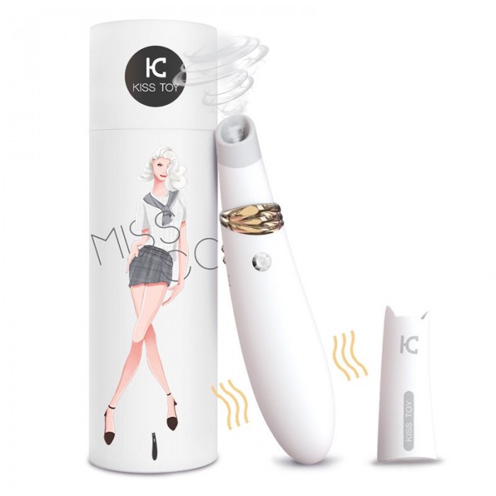 Вакуумний стимулятор з вібрацією KisToy Miss CC White