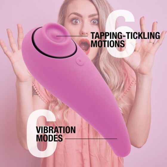Пульсатор для клітора плюс вібратор FeelzToys-FemmeGasm Tapping & Tickling Vibrator Pink