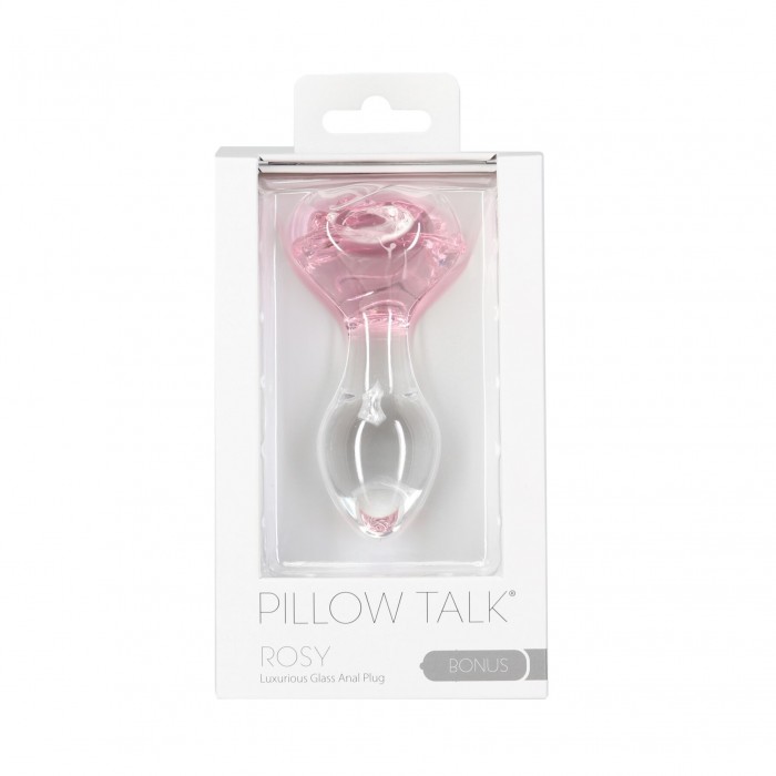 Скляна анальна пробка Pillow Talk-Rosy-Luxurious Glass Anal Plug