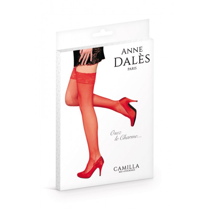 Сексуальные чулки Anne De Ales CAMILLA, размер T2, Красные