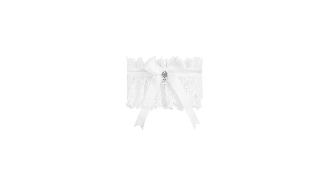 Ажурная подвязка Obsessive Amor Blanco garter, Белая