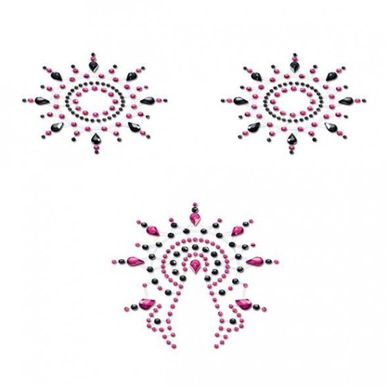 Пестіс з кристалів Petits Joujoux Gloria set of 3 - Black / Pink