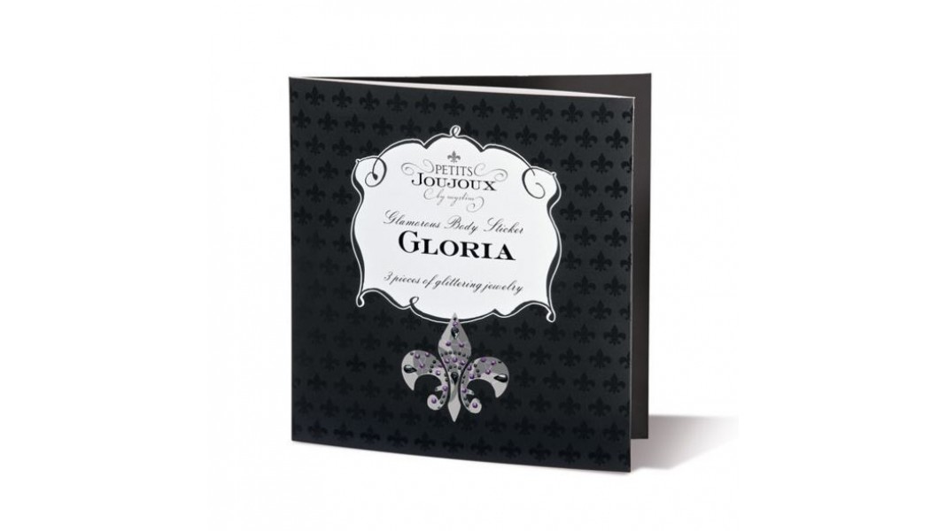 Набір прикрас для грудей і вульви з кристалів Petits Joujoux Gloria, 3 шт., Black/Pink