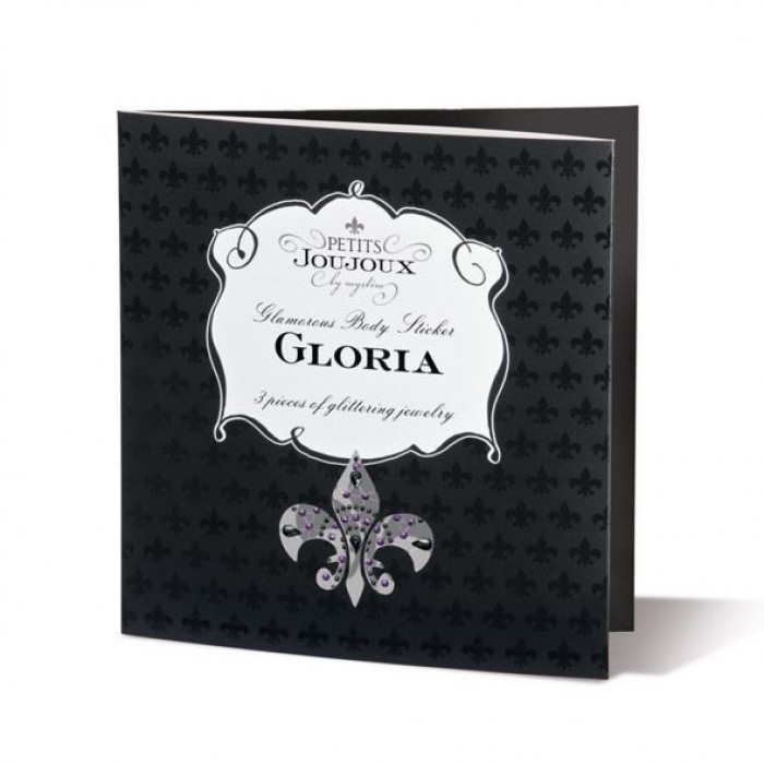 Набір прикрас для грудей і вульви з кристалів Petits Joujoux Gloria, 3 шт., Black/Pink