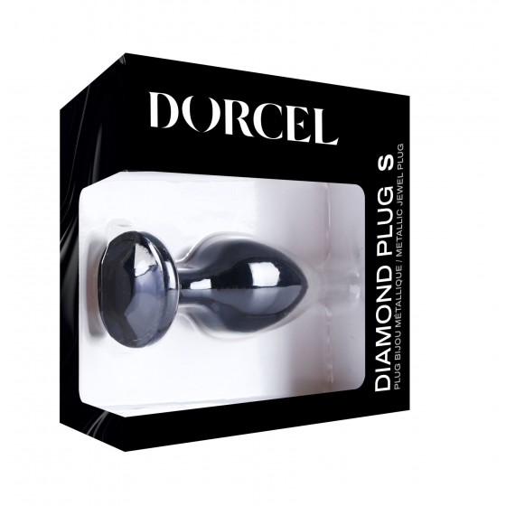 Металева анальна пробка із кристалом Dorcel - Diamond Plug BLACK S