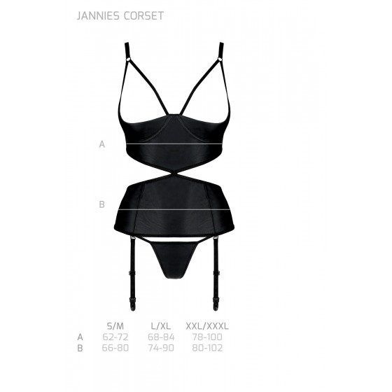 Эротический корсет JANNIES CORSET black S/M - Passion