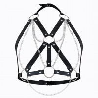 Портупея жіноча Art of Sex - Aiden Leather harness, Чорний L-2XL