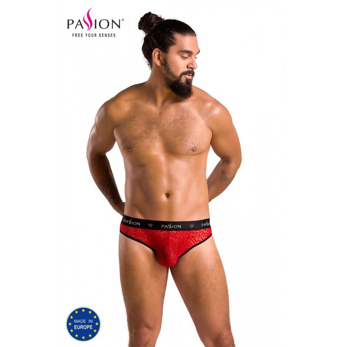 Чоловічі напівпрозорі труси під леопарда Passion 031 SLIP MIKE, розмір XXL/XXXL, Червоний