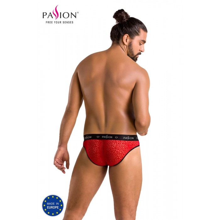 Чоловічі напівпрозорі труси під леопарда Passion 031 SLIP MIKE, розмір XXL/XXXL, Червоний
