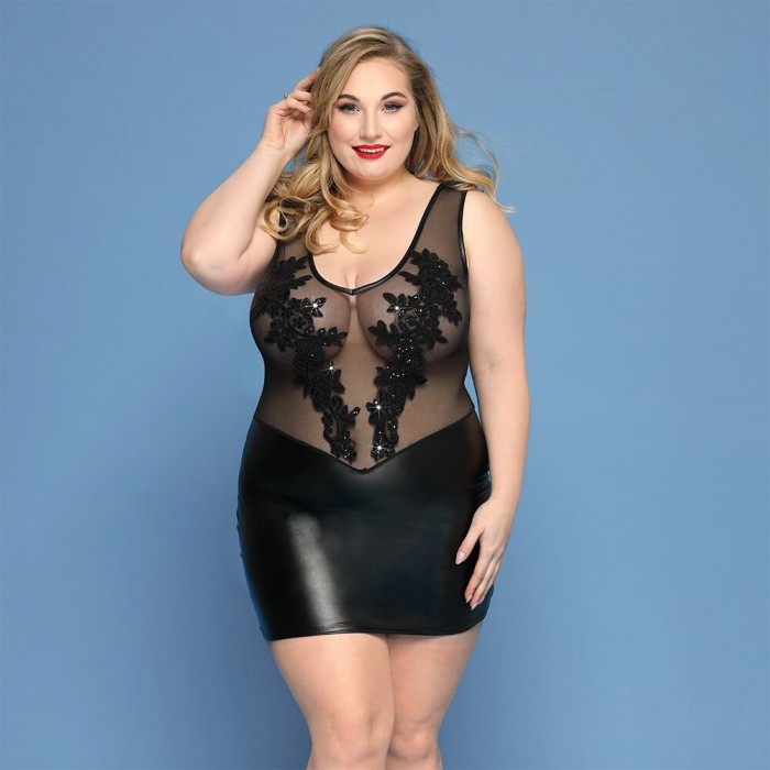 Елегантна чорна сукня JSY Леді Софія, розмір Plus Size, Чорне
