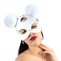 Кожаная маска Мышки Art of Sex - Mouse Mask, цвет Белый