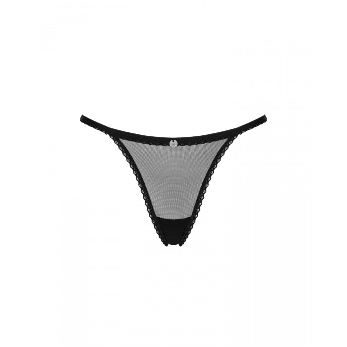 Прозорі стринги з мереживом Obsessive Celia Noir thong, розмір M/L