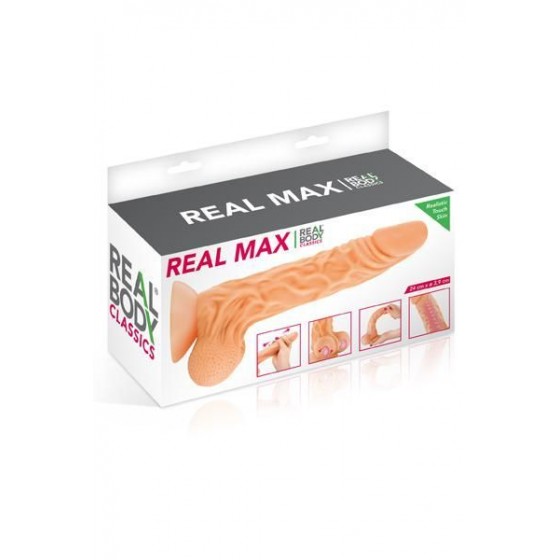 Фалоімітатор з рухомою крайньою плоттю Real Body - Real Max (d 4,3см)