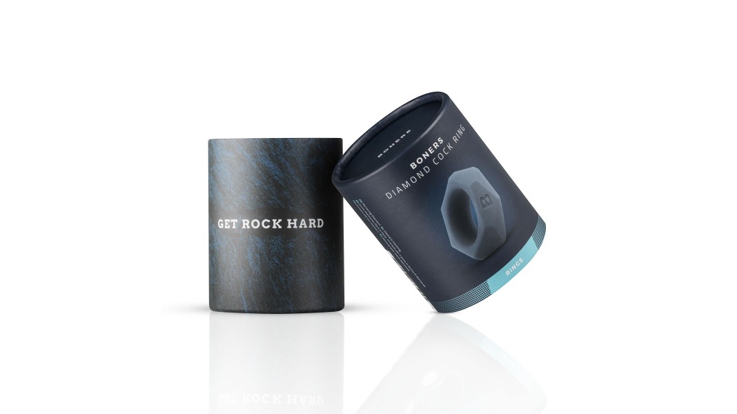 Ерекційне кільце Boners Diamond Cock Ring, Сіре