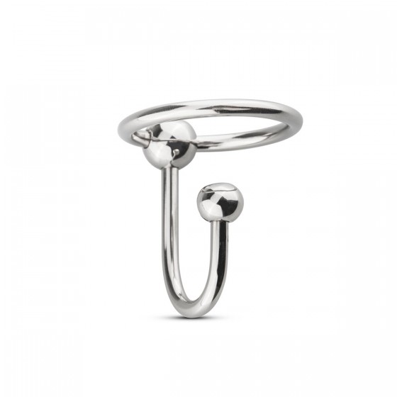 Уретральная вставка с кольцом Sinner Gear Unbendable - Sperm Stopper Solid диаметр 2,6см
