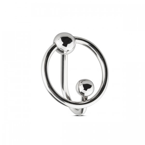 Уретральная вставка с кольцом Sinner Gear Unbendable - Sperm Stopper Solid диаметр 2,6см
