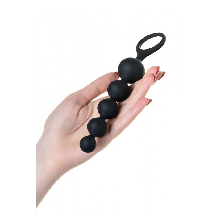 Набір анальних силіконових бус Satisfyer Beads, Чорний