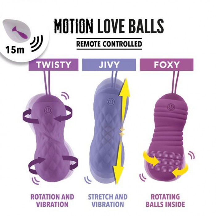 Вагинальные шарики с массажем и вибрацией FeelzToys Motion Love Balls Jivy