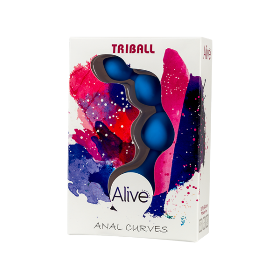 Анальные шарики Alive Triball Blue
