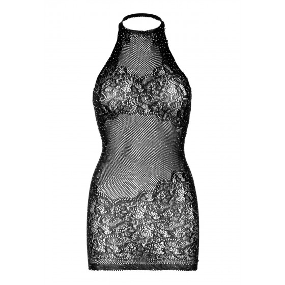 Эротическое платье Leg Avenue Rhinestone halter mini dress OS Black