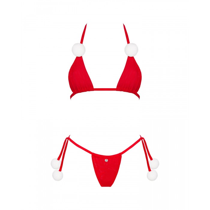 Комплект нижнего белья с помпонами Obsessive Bobble Girl, O/S, красный
