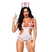 Эротический костюм медсестры Leg Avenue Roleplay Naughty Nurse OS White/Red