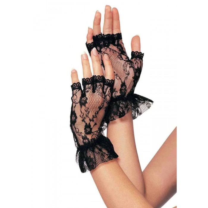 Короткие перчатки-гловелетты Leg Avenue Wrist, размер One Size, Черные