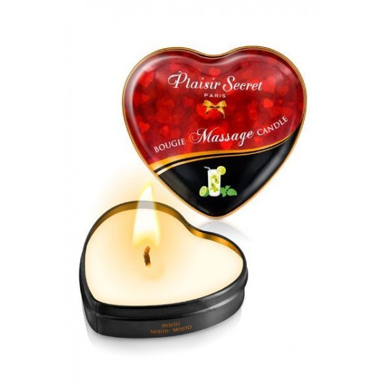 Масажна свічка сердечко Plaisirs Secrets Mojito (35 мл)