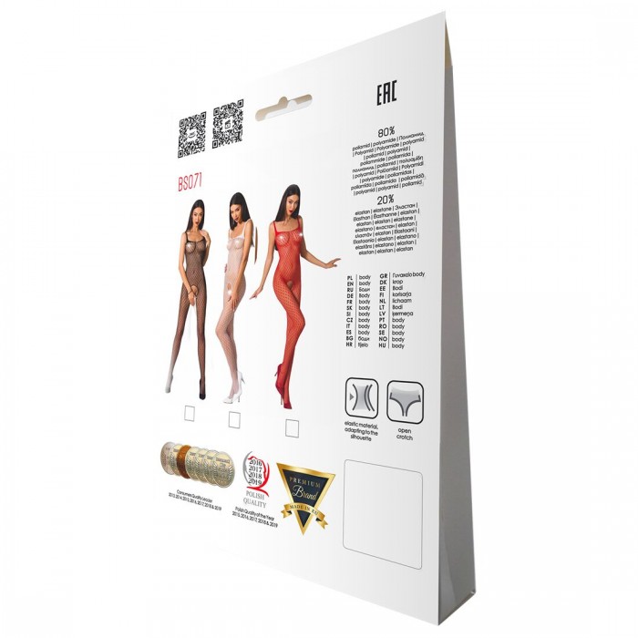 Эротический бодистокинг Passion BS071, размер One Size, Белый