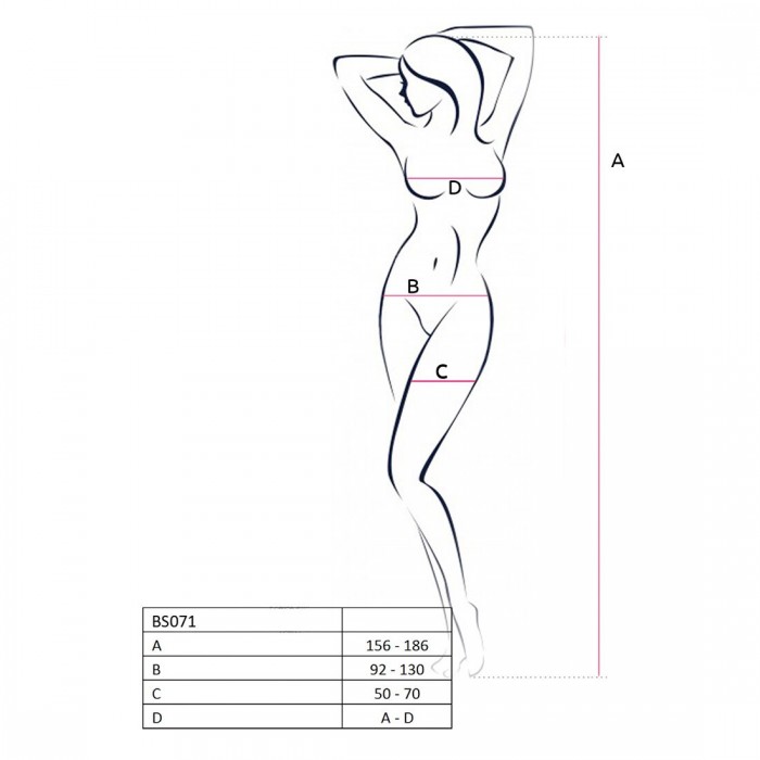 Эротический бодистокинг Passion BS071, размер One Size, Белый