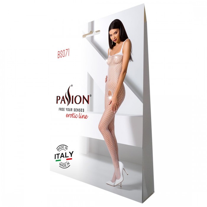 Эротический бодистокинг Passion BS071, размер One Size, Белый
