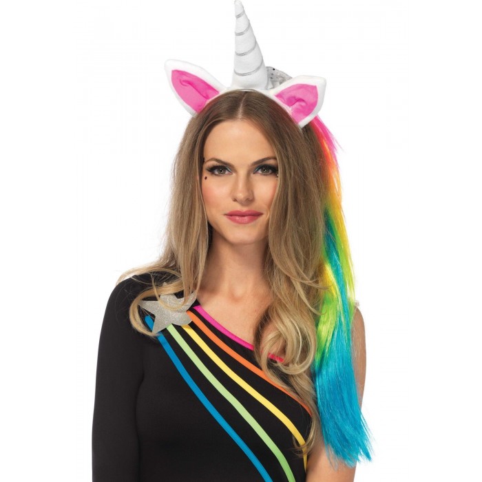 Обруч з рогом єдинорога та райдужною гривою Leg Avenue Magical Unicorn Headband