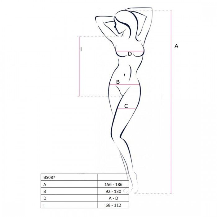 Бодистокинг с доступом в крупную сетку Passion BS087, размер One Size, Белый