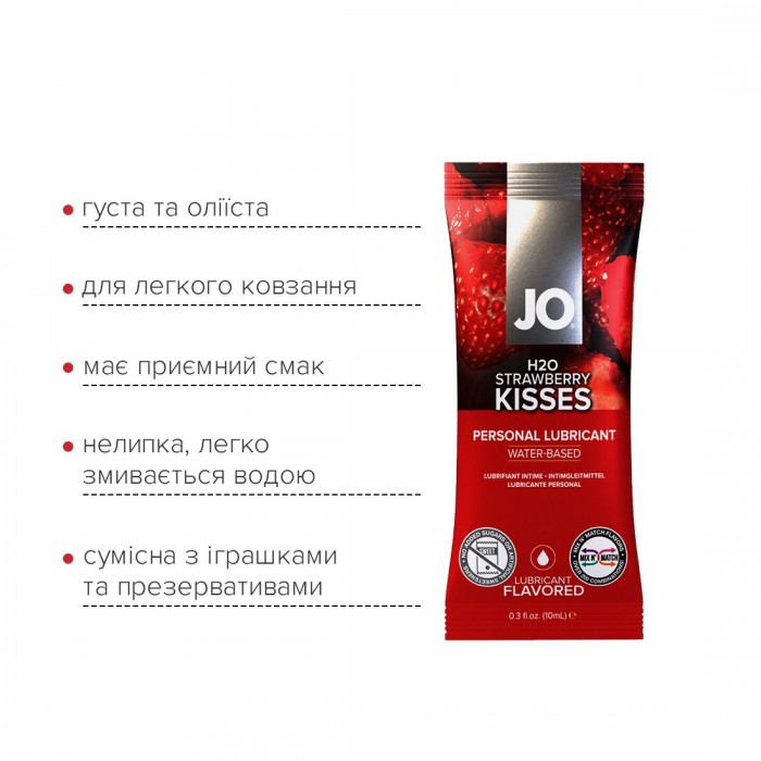 Набір пробників лубриканта Foil Display Box – JO H2O Полуниця – 12 x 10 мл